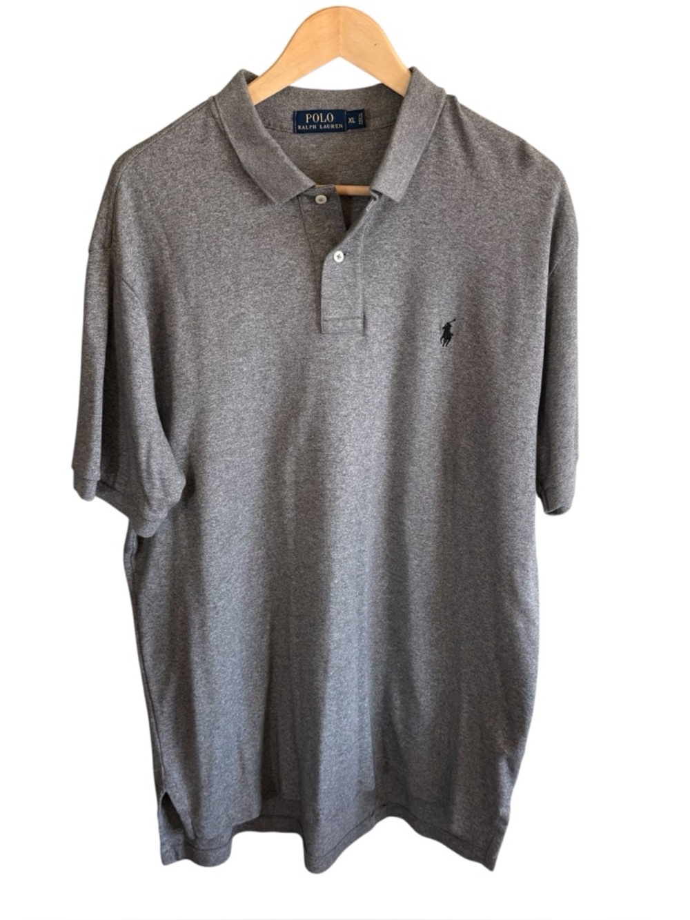 Polo Ralph Lauren Blue Label Men's Gray Polo Shirt with Embroidered Pony XL